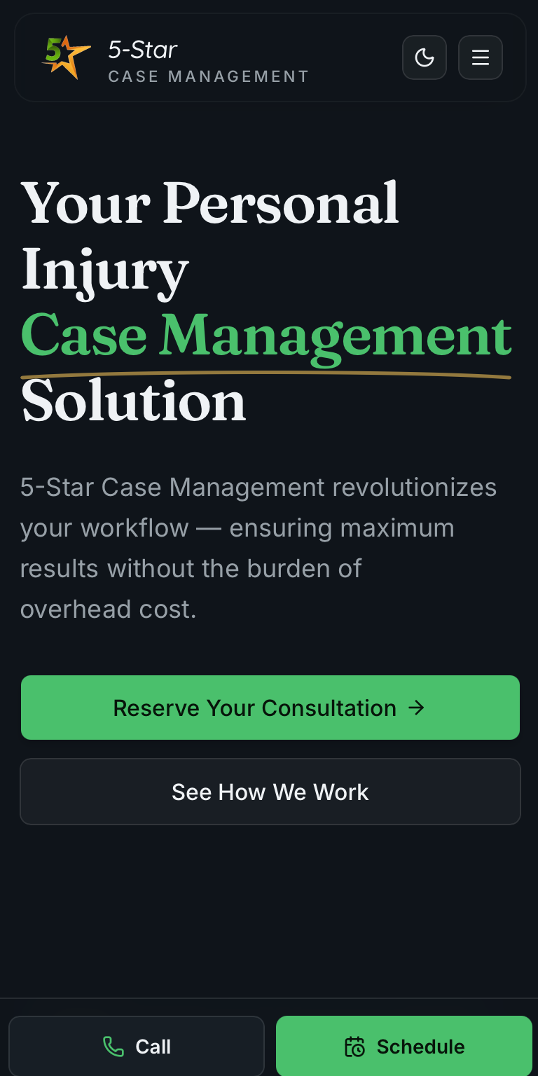 5-Star Case Management mobile preview